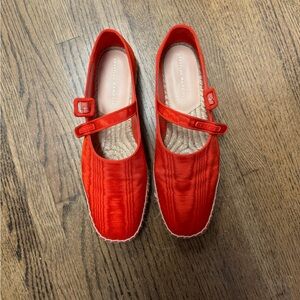 Loeffler Randall Clover Red Moiré Espadrille